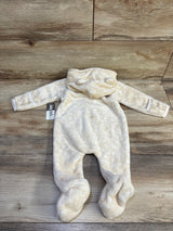 NEW Mick Mack Plush Hooded Coverall Beige sz 3/6m
