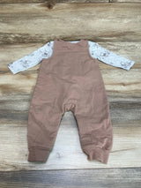 Disney Baby 2pc Winnie The Pooh Overall Set Grey/Brown sz 6-9m