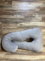 Velour U-Shaped Pregnancy Pillow, Grey