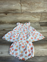 Koala Baby 2pc Peach Print Gauze Dress & Bloomers Set White sz 18m