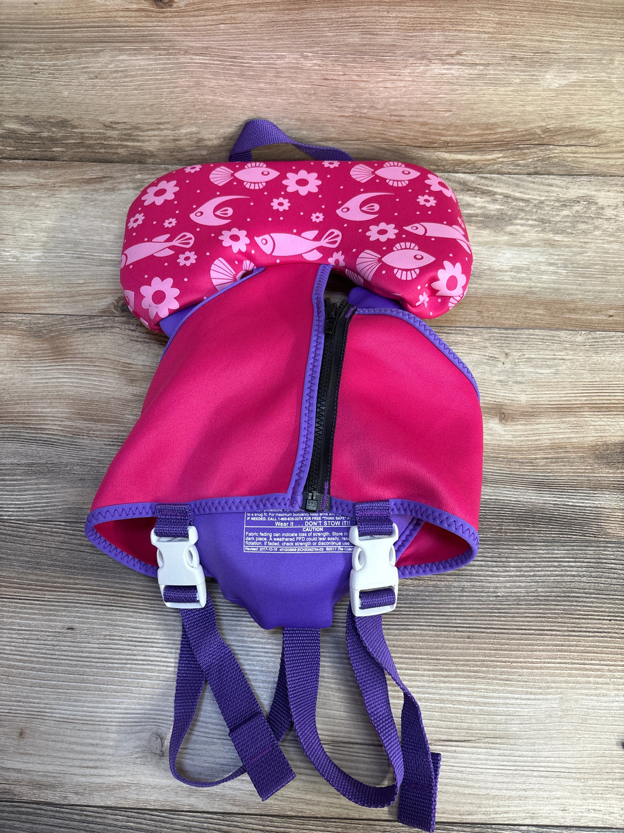 Puddle Jumper Kids Hydroprene Life Vest, Pink Fish sz Infant