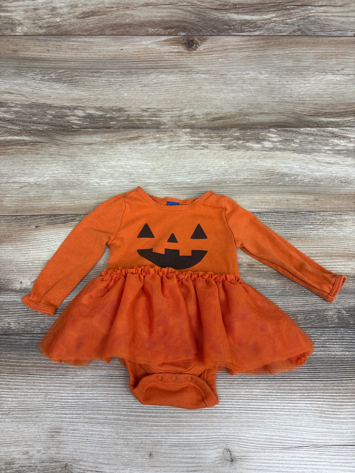 Old Navy Long Sleeve Pumpkin Tulle Bodysuit Dress Orange sz 3-6m