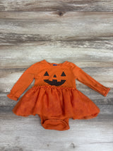 Old Navy Long Sleeve Pumpkin Tulle Bodysuit Dress Orange sz 3-6m