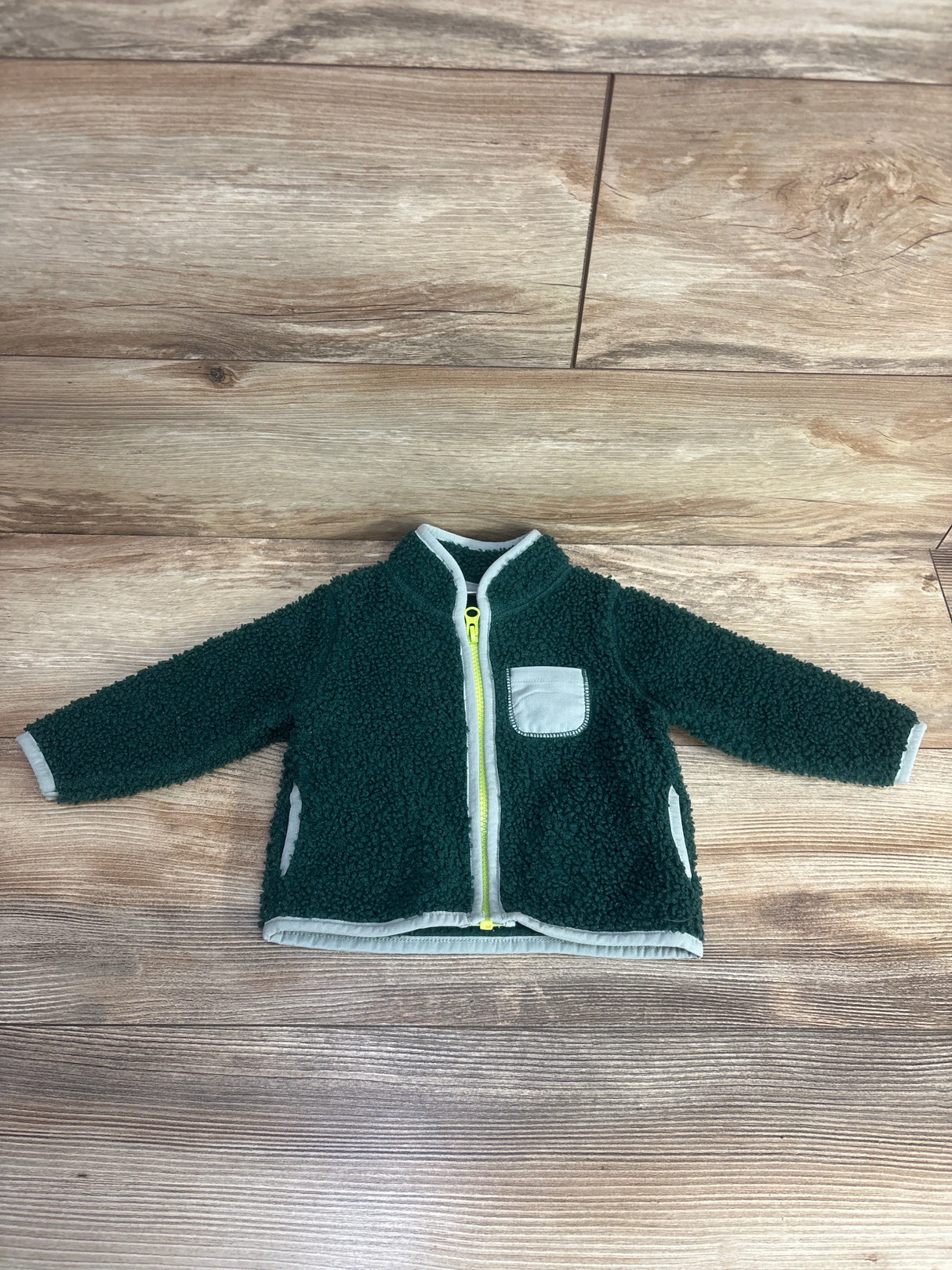 Cat & Jack Sherpa Full Zip Fleece Green sz 6-9m