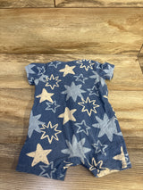 Cotton On Baby Organic Short Sleeve Zip Romper Blue sz 6-9m