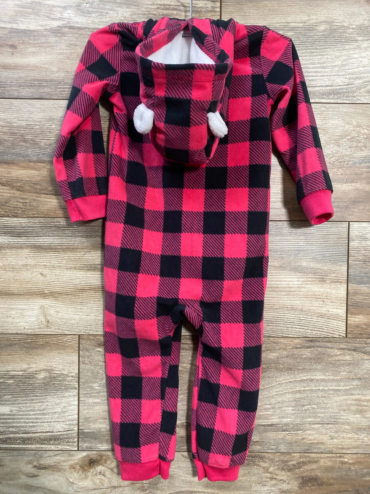 Carter's Plaid Fleece Coverall Pink sz 24m