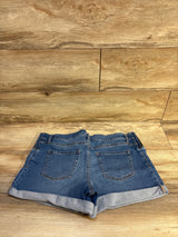 Isabel Maternity Side Panel Midi Denim Shorts Blue sz 12/Large