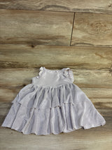 Biscotti Metallic Layered Dress Silver sz 24m