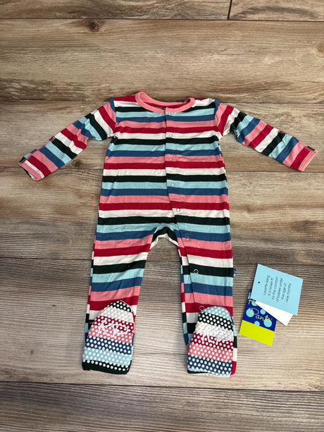 NEW KicKee Pants Footie w/Snaps in Snowball Multi Stripe sz 6-9m - Me n Mommy To Be