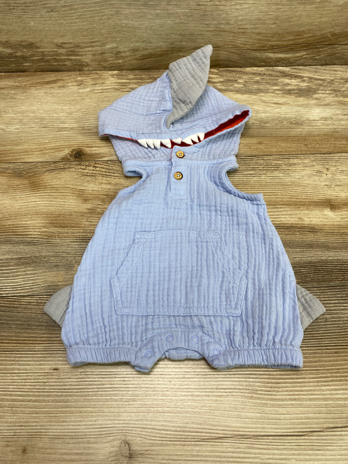 Cat & Jack Shark Shortie Romper Blue sz Newborn