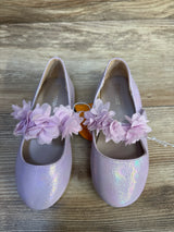 Lavender floral ballet flats for kids, shimmering design, perfect for little girls' outfits