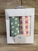 NEW Cloud Island 2pk Muslin Swaddle Blankets in Floral Gingham