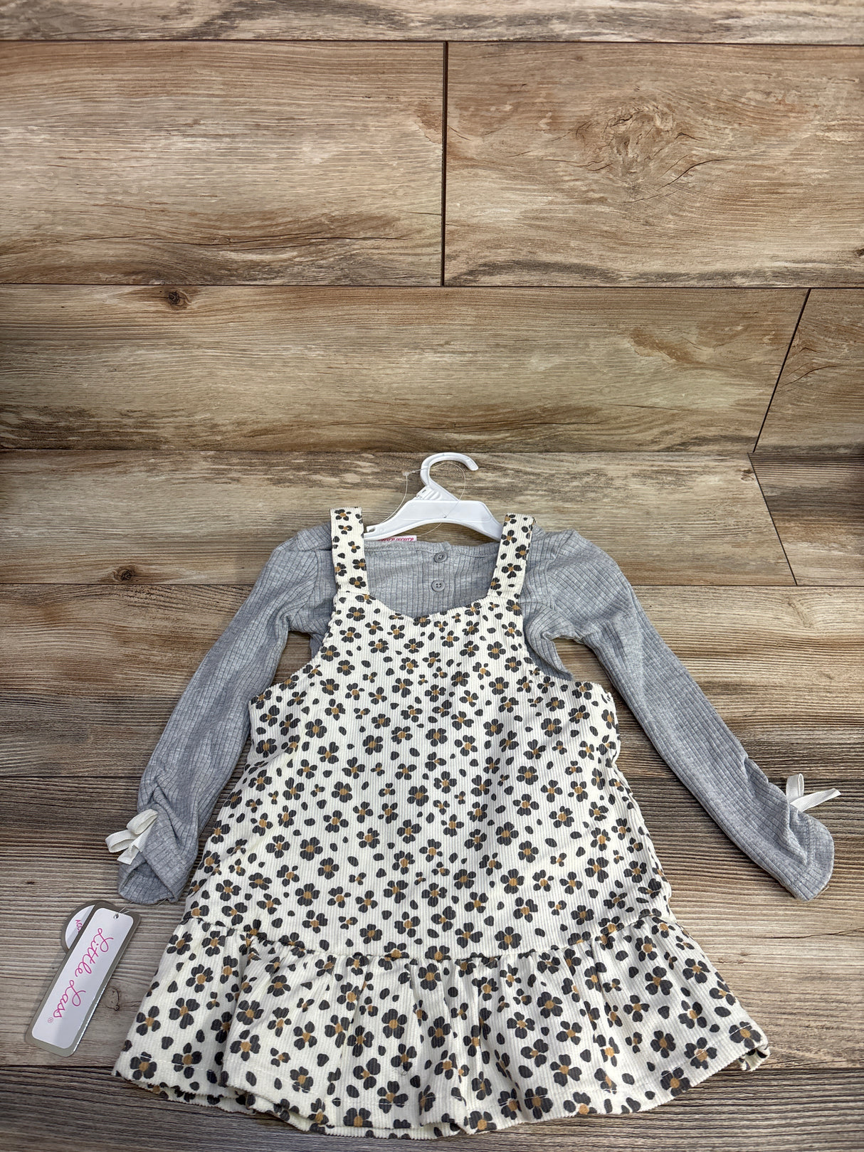 NEW Little Lass Skirtall & Long Sleeve Shirt 2pc Set Grey sz 2T