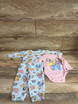 Disney Baby Princess 3pc Sweatshirt, Joggers, & Bodysuit Set Blue sz 9m