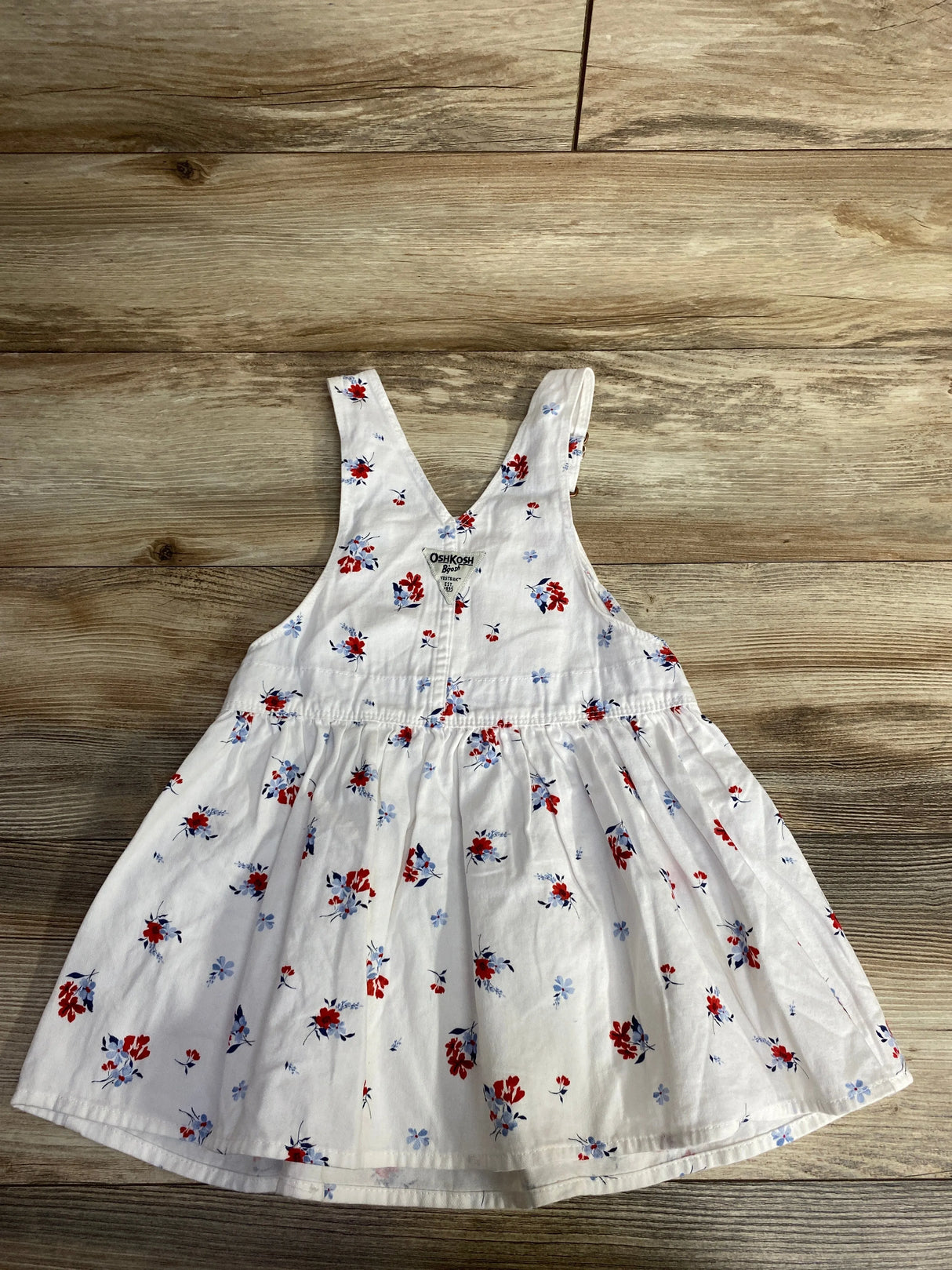 OshKosh Denim Floral Skirtall White sz 3T