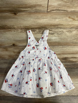 OshKosh Denim Floral Skirtall White sz 3T