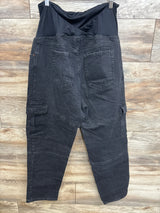 Isabel Maternity Denim Cargo 90s Straight Jeans Black sz Large
