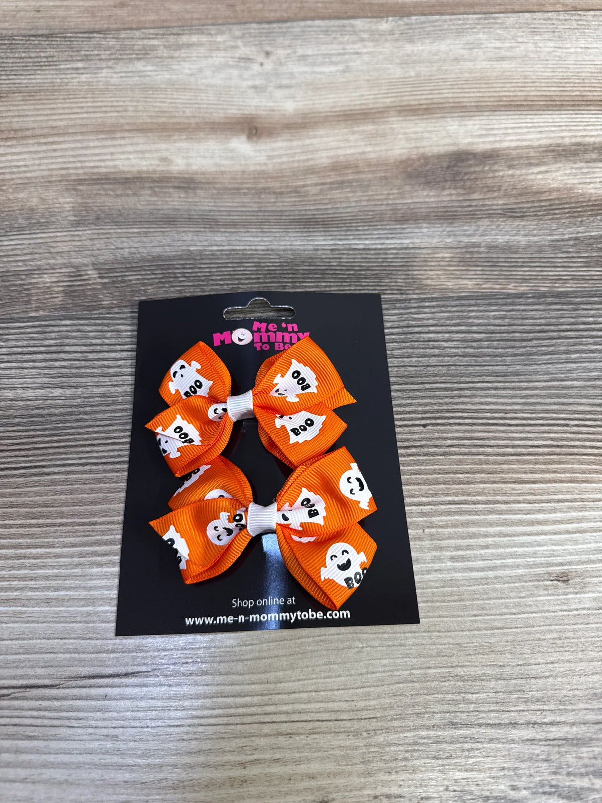 NEW Orange Ghost Print Bows, 2pk