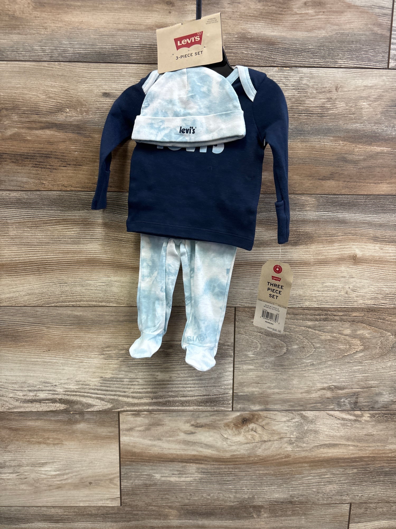 NEW Levi's 3pc Layette Set Blue sz Newborn