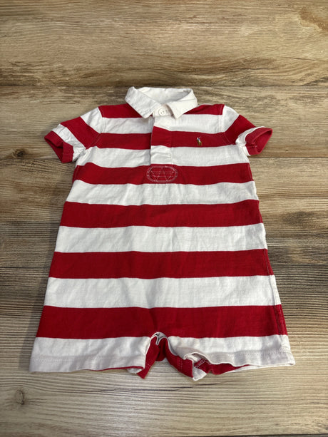 Ralph Lauren Polo Rugby Striped Shortie Romper Red sz 18m - Me n Mommy To Be
