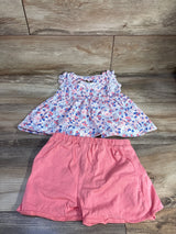 Little Lass 2pc Floral Shirt & Skort Set White sz 5T