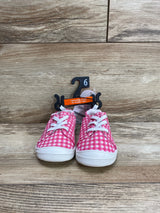 NEW Wonder Nation Casual Bump Toe Sneakers Gingham Pink Sz 6c