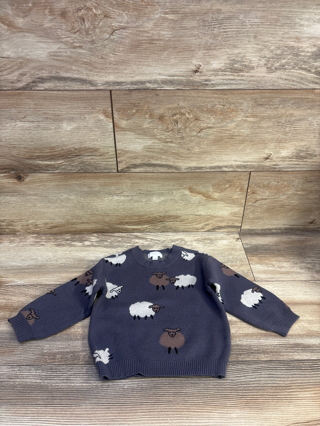 Grayson Mini Fine Knit Sheep Sweater Grey sz 18m