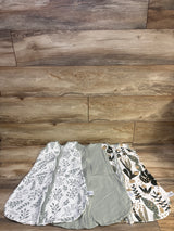 Yoofoss 3pk Sleep Sacks White/Green sz 0-6m