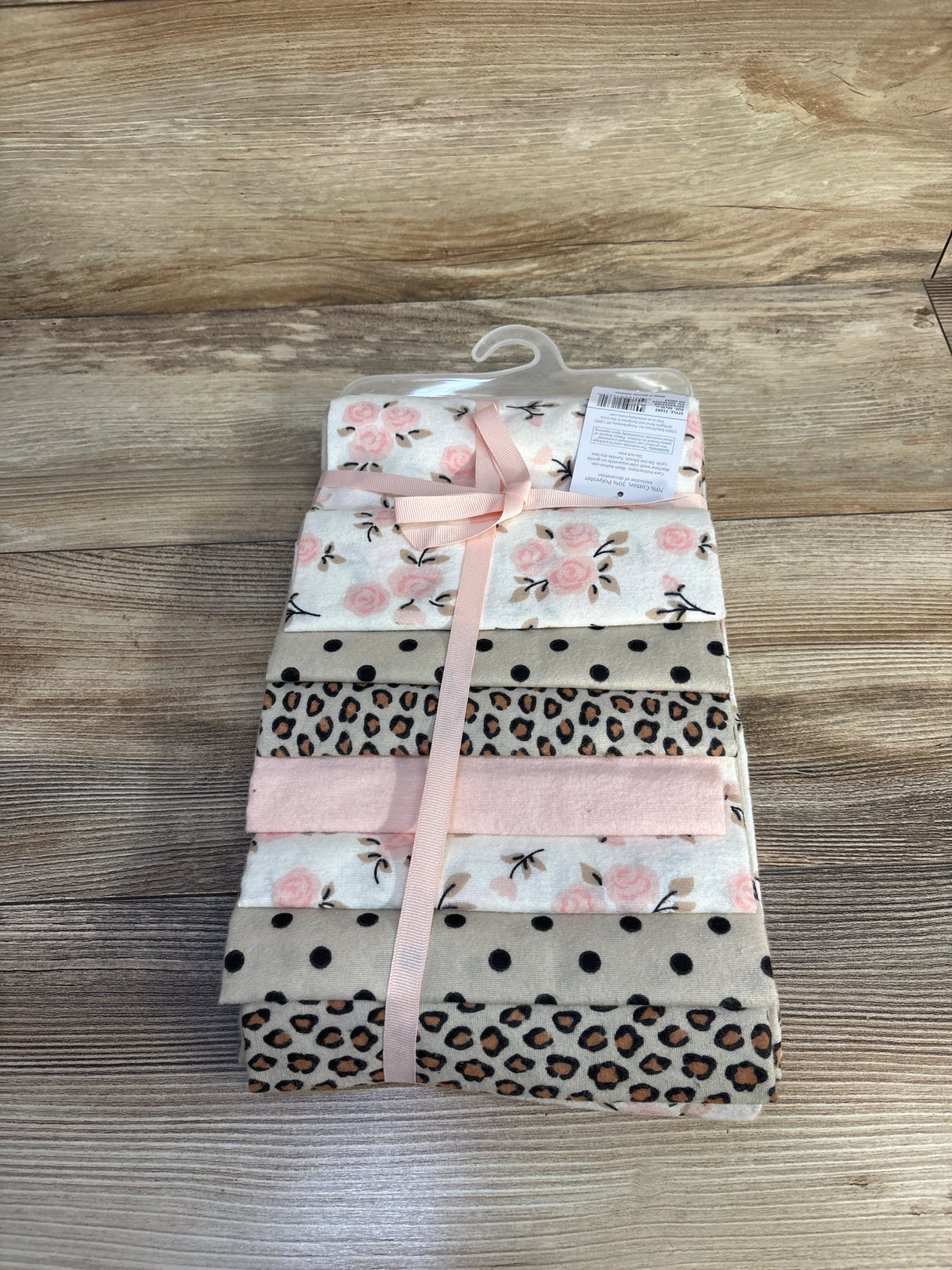 NEW Hudson Baby 7pk Flannel Receiving Blankets in Neutral Pink Floral