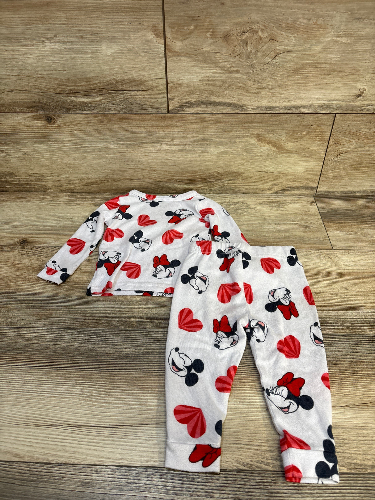 Disney Minnie Mouse 2pc Pajama Set White sz 18m