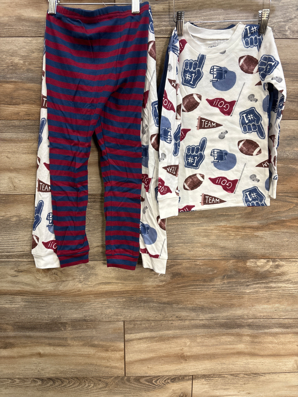 NEW Just One You 4pc Pajama Set Footballs Blue/Whitesz 5T