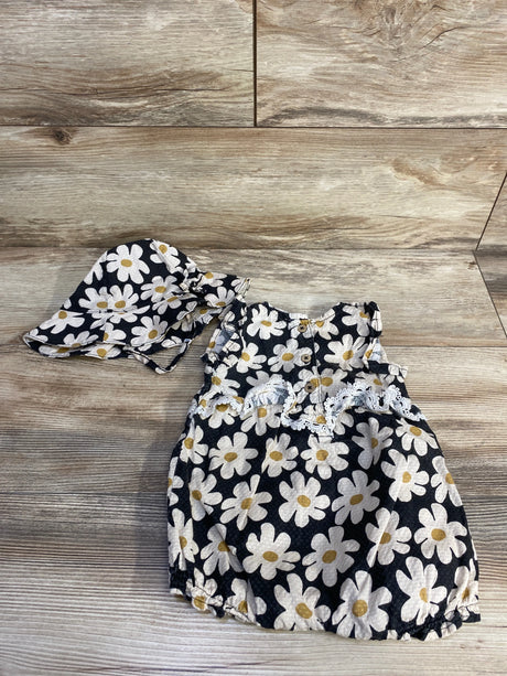 Jessica Simpson Floral Romper & Hat Black sz 6-9m - Me n Mommy To Be