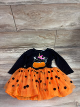 Counting Daisies Embroidered Halloween Cat Tulle Dress Black sz 2T