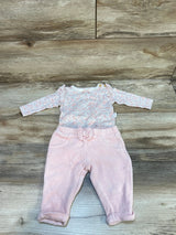 Tahari Baby 2pc Floral Bodysuit & Pants Pink sz 0-3m