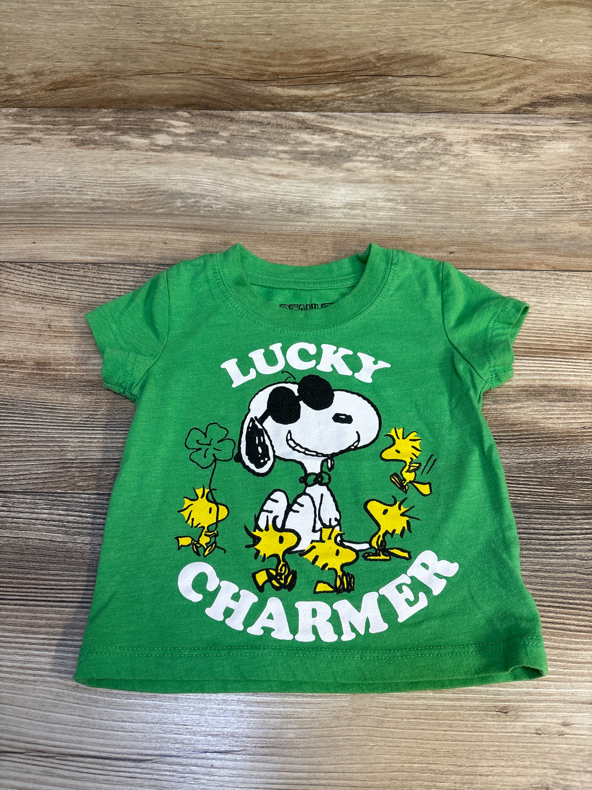 Peanuts Lucky Charm Shirt Green sz 12m