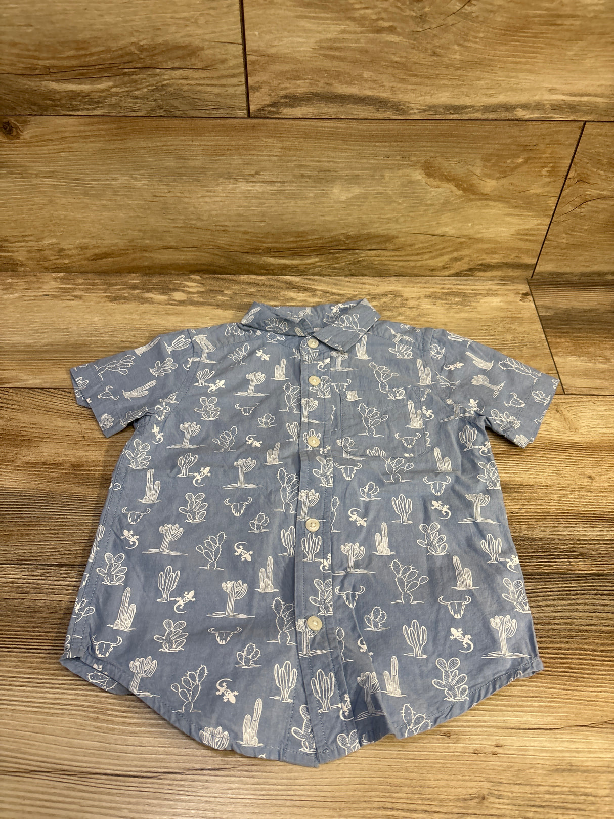 Children's Place Button Up Shirt Blue sz 3T