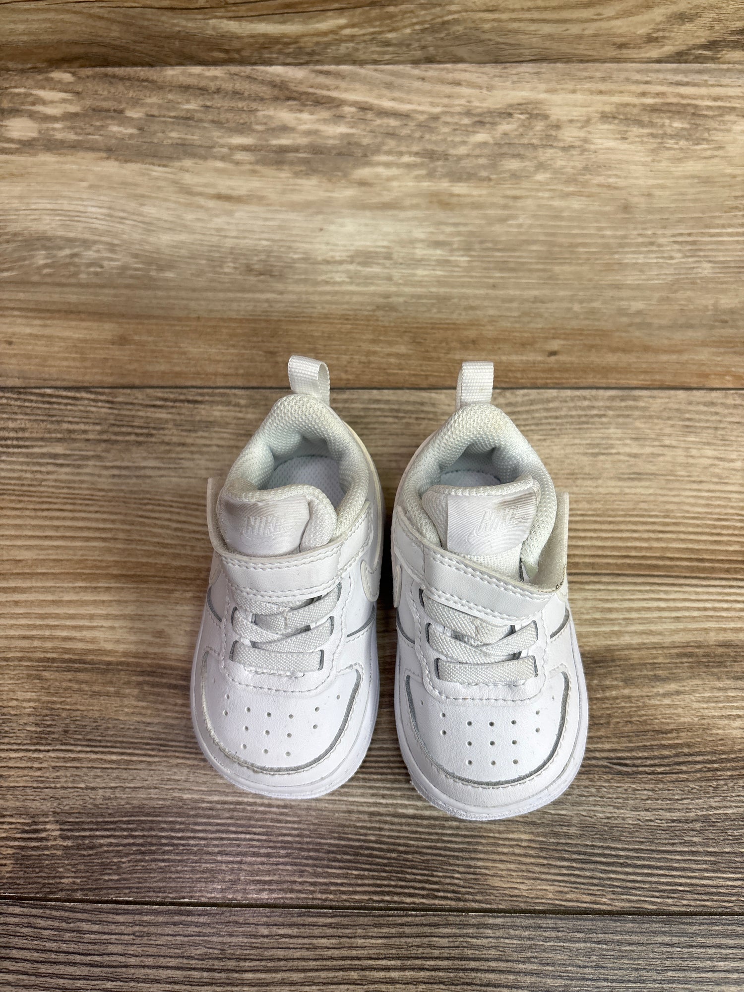 Nike Court Borough Low 2 TD 'Triple White' Sneakers sz 3c