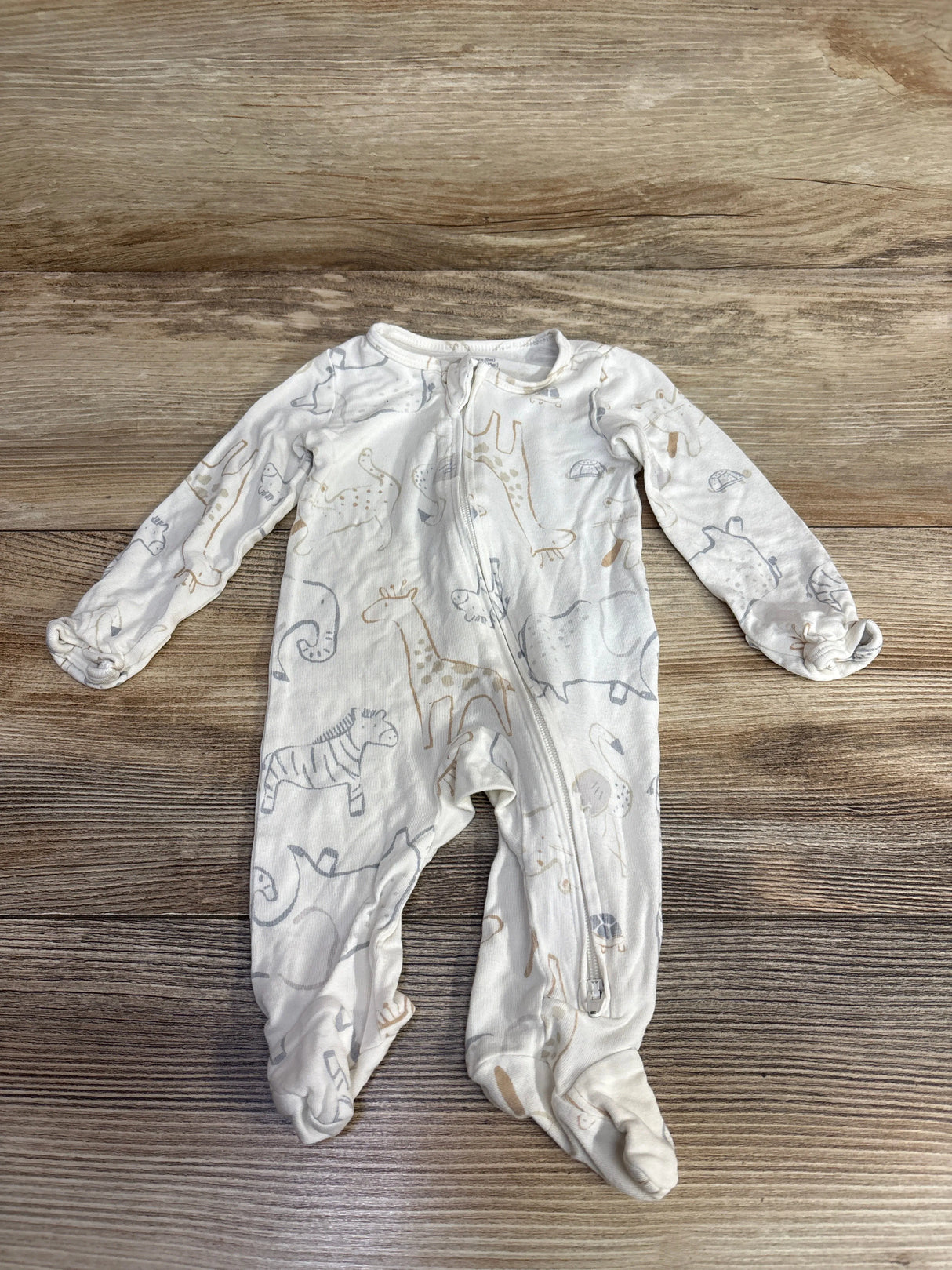 Carter's Animal Print Sleeper White sz Newborn