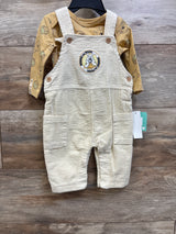 NEW Disney Baby 2pc Winnie The Pooh Corduroy Overalls Set Yellow sz 3/6m