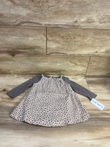 NEW Carter's 2pc Long Sleeve Bodysuit & Leopard Dress Set Grey sz 12m
