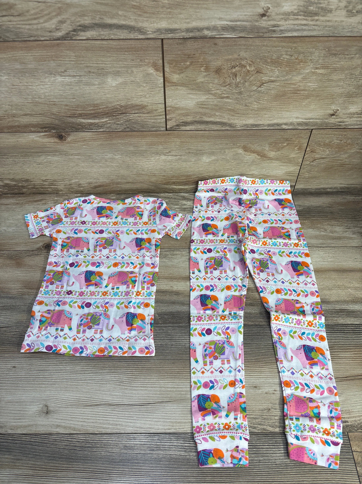 NEW Children's Place 2pc Floral Elephant Pajama Set White sz 4T