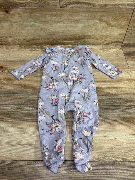 Jessica Simpson lilac footed coverall for babies with a white and pink floral print
