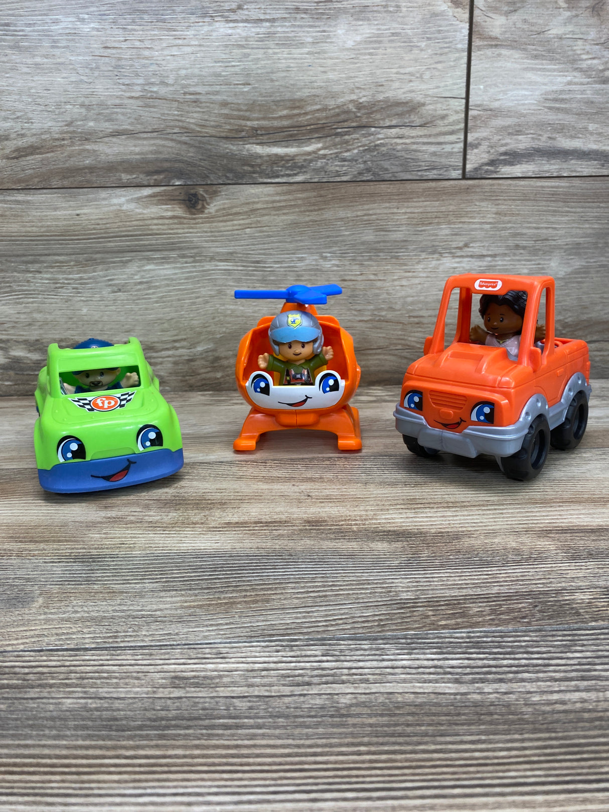 Fisher Price Little People Helicopter, Help A Friend Pick Up Truck & Race Car Set