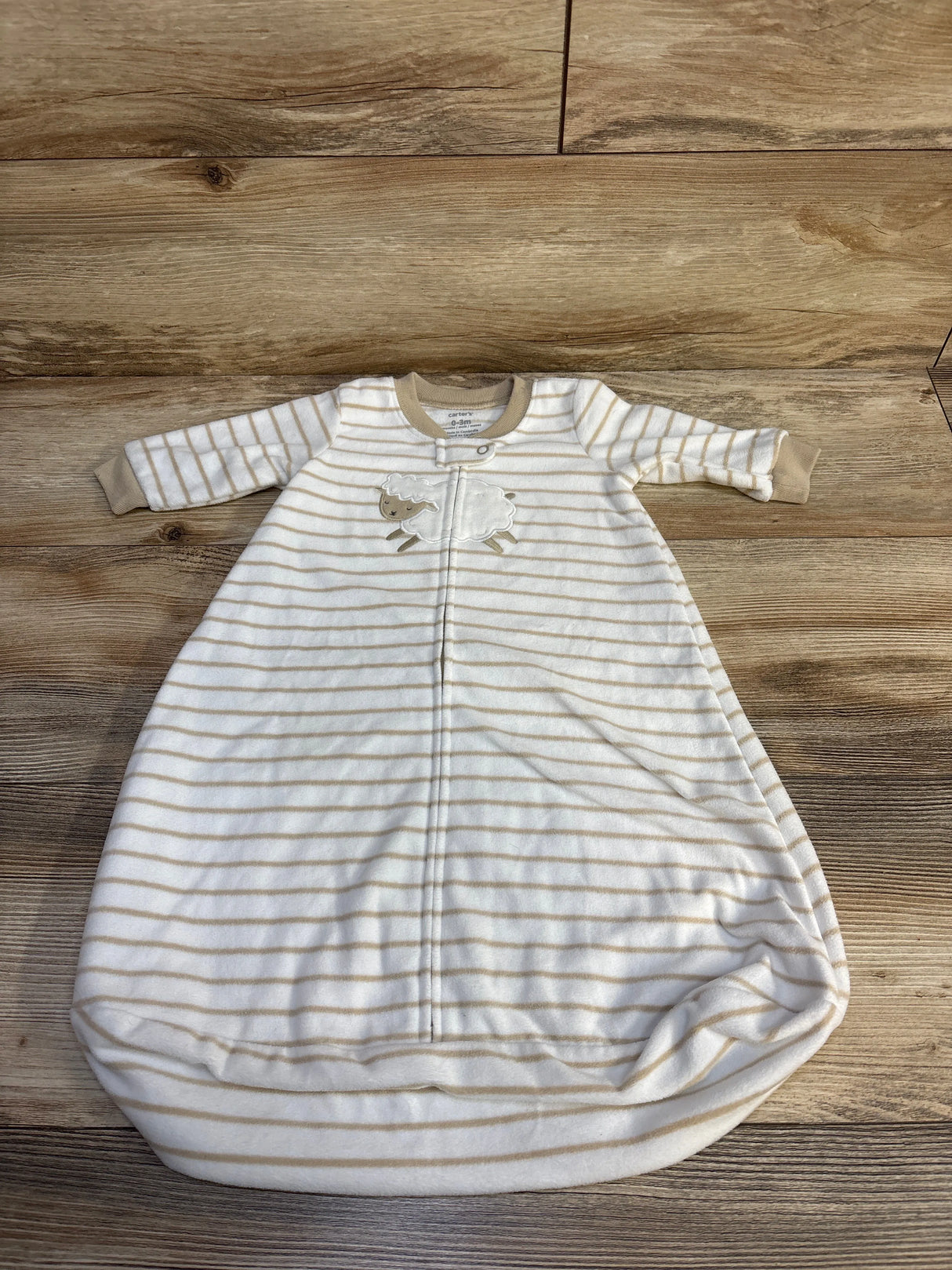 Carter's Striped Sheep Sleeper White sz 0-3m