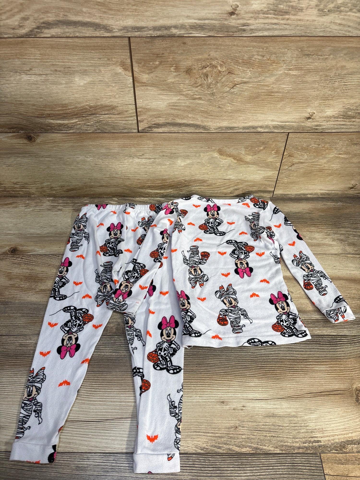 Disney 2pc Minnie Mouse Halloween Pajama Set White sz 4T