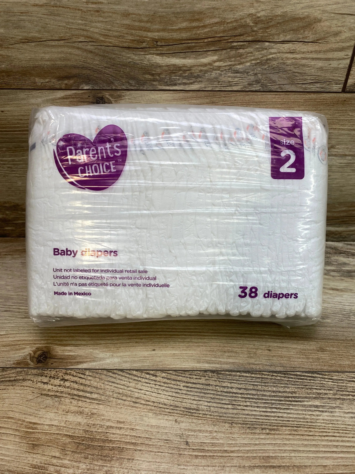 NEW Parent's Choice 38Ct. Diapers Sz 2