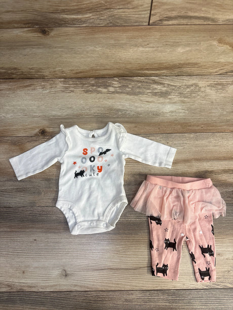 Carter's 2pc Spooky Cute Bodysuit & Leggings White sz Newborn - Me n Mommy To Be