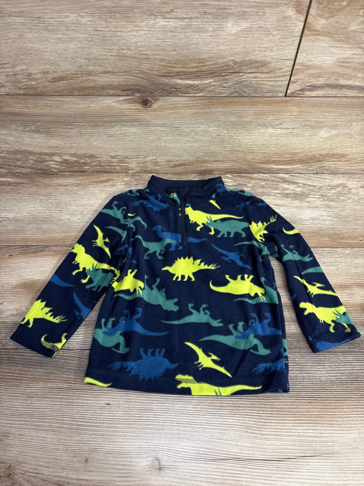 Jumping Beans 1/4 Zip Dinosaur Pull Over Fleece Navy sz 2T