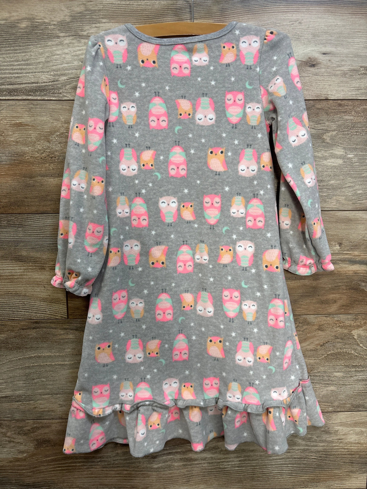 Simple Joys Owl Fleece Nightgown Grey sz 4-5T