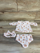 Chick Pea Organic 3pc Floral Gauze Top, Bottoms, & Headband Set Pink sz 0-3m